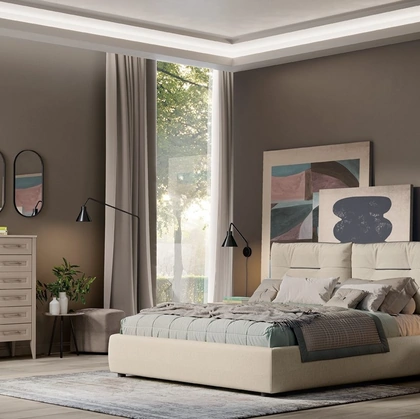 Letto Arcadia Kiss in tessuto imbottito di Colombini Casa