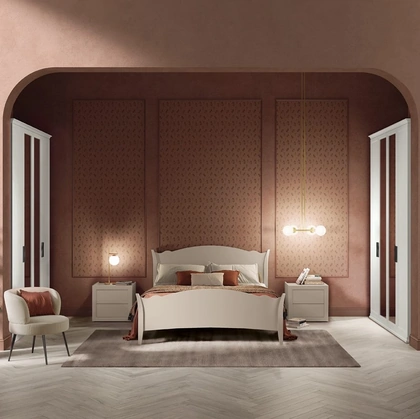 Letto con testiera sagomata Arcadia Rainbow di Colombini Casa