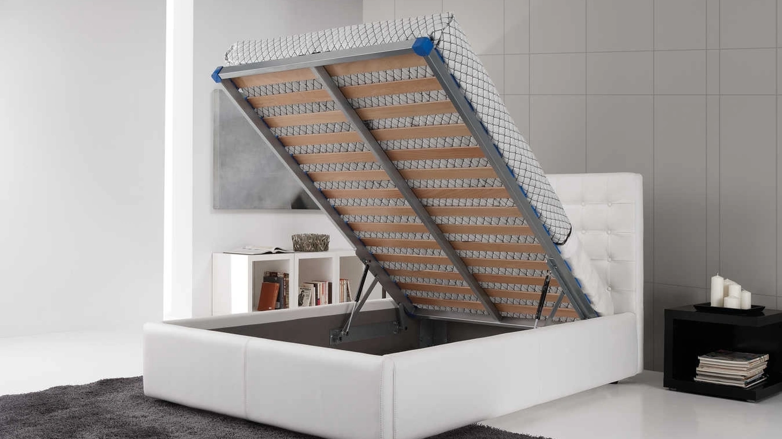 Letto a una piazza e mezza con box contenitore Blenda di Tancredi salotti