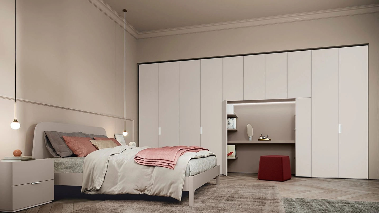 Letto con testiera Golf Virgo di Colombini Casa