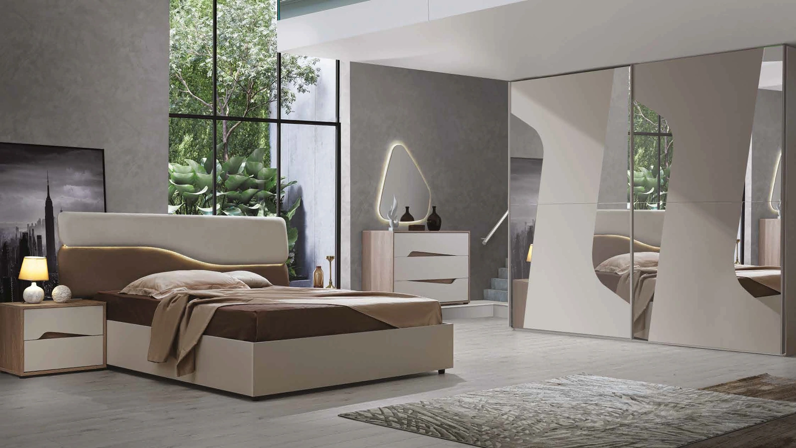 Letto con testiera imbottita Easy 2|4 IC421di Imba Srl