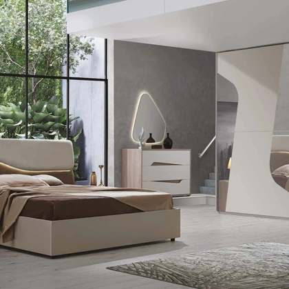 Letto con testiera imbottita Easy 2|4 IC421di Imba Srl