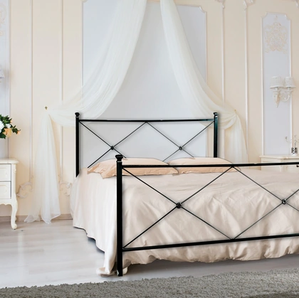 Letto in ferro battuto finitura Nero Grafite con testiera Alba di Florentiabed