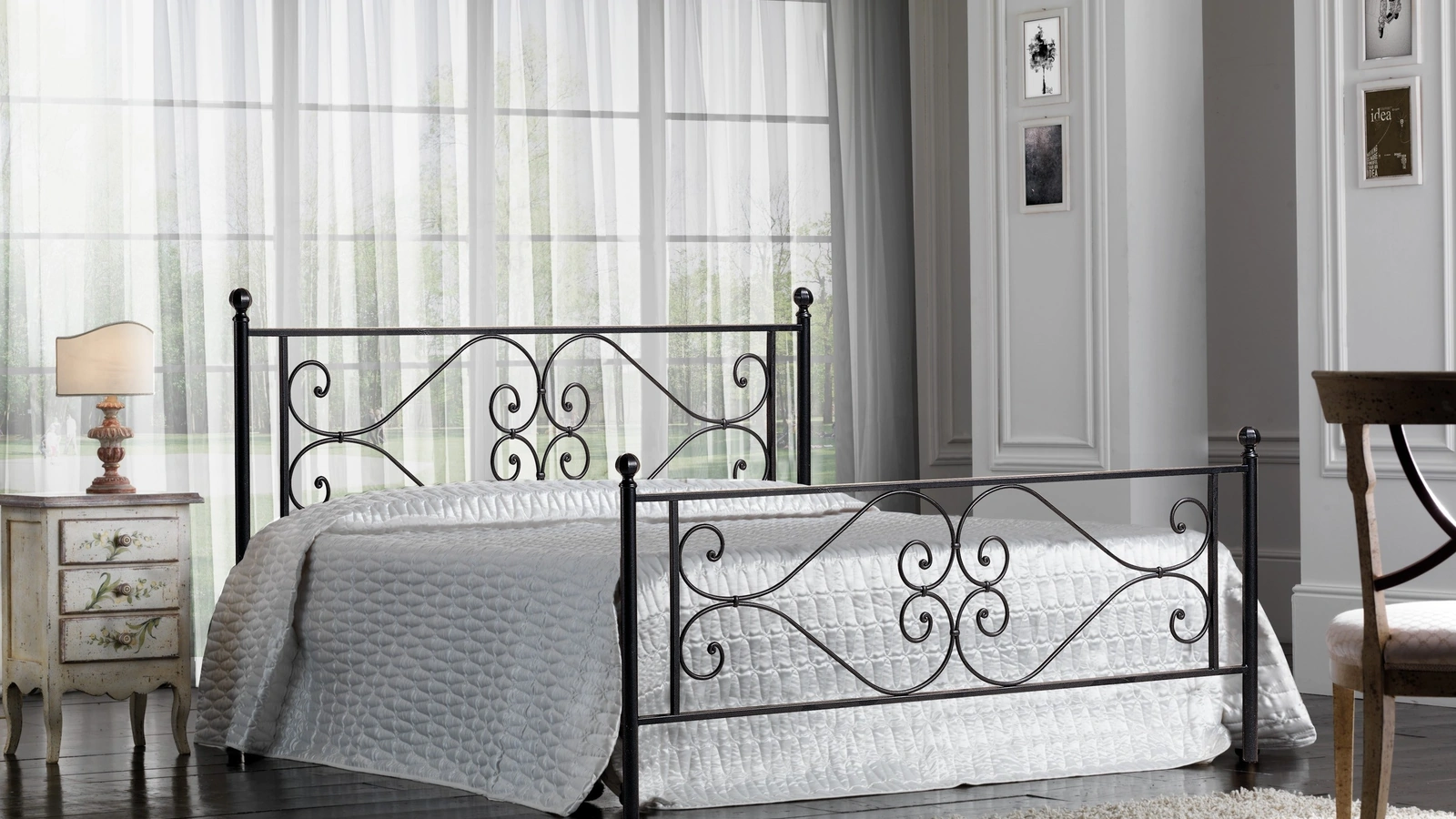Letto in ferro battuto con testiera Firenze di Florentiabed