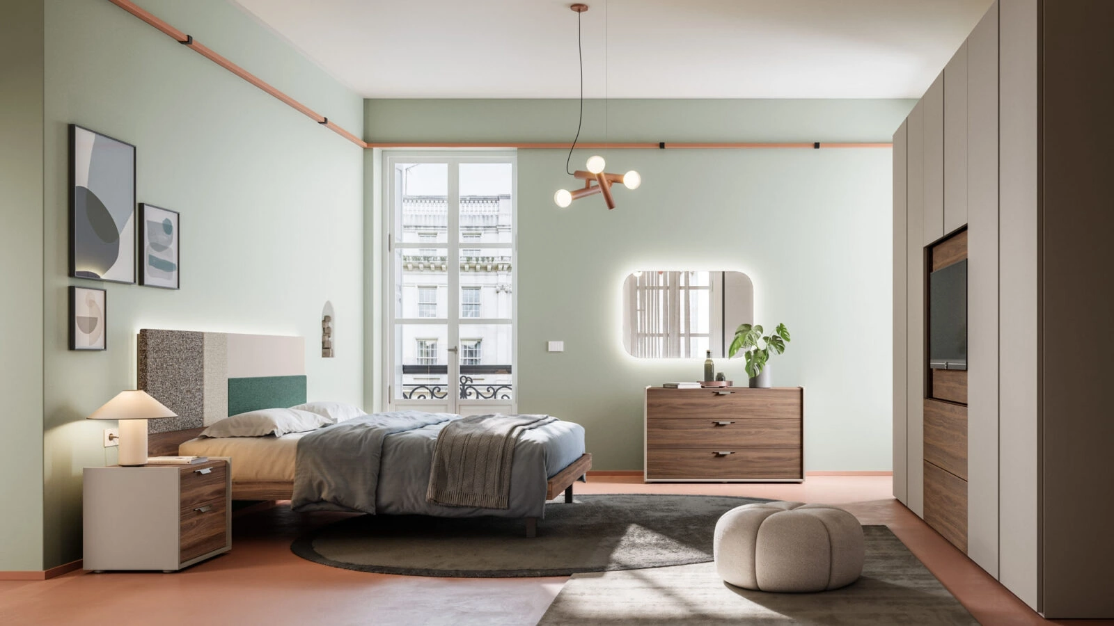 Letto matrimoniale Giako Basic 11 con testiera di Orme