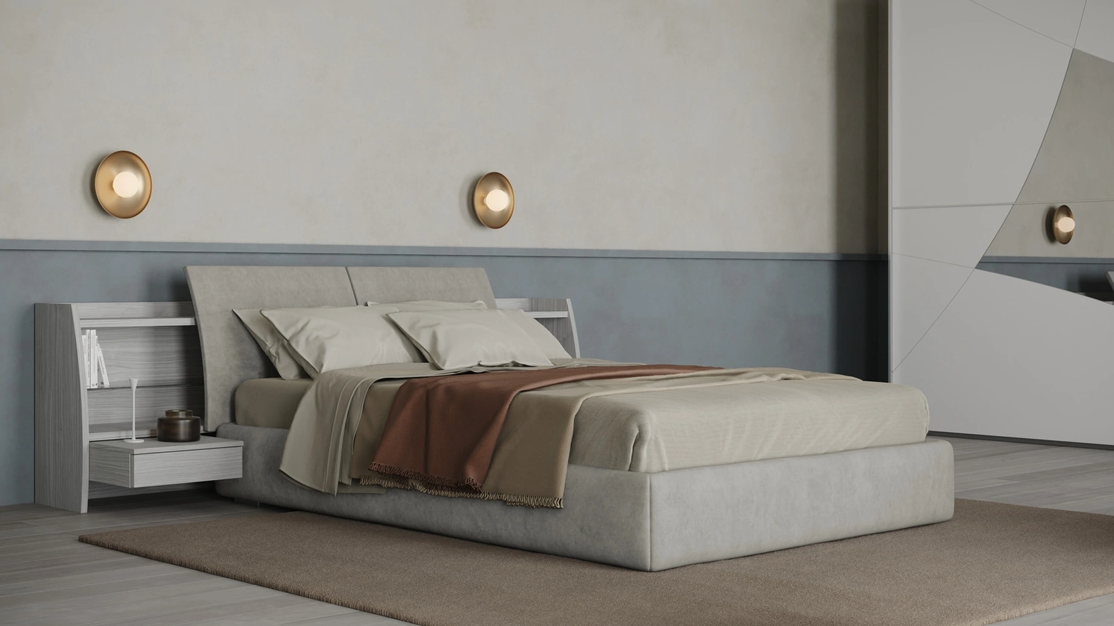 Letto matrimoniale in tessuto Soffio di Giessegi