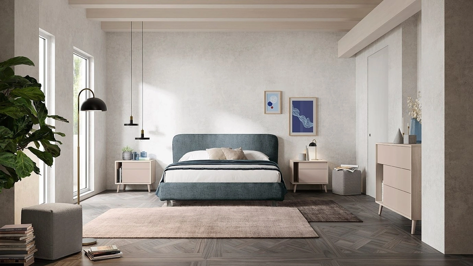 Letto in tessuto imbottito Golf Reverso di Colombini Casa