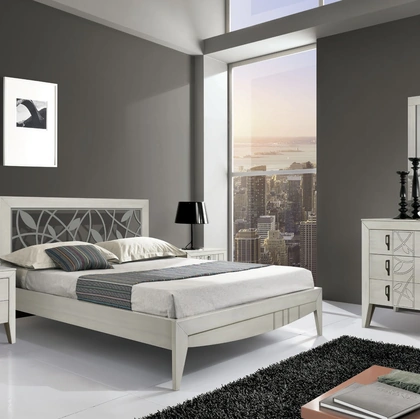 Letto in legno con testiera traforata Icon IM4460 di Imba Srl