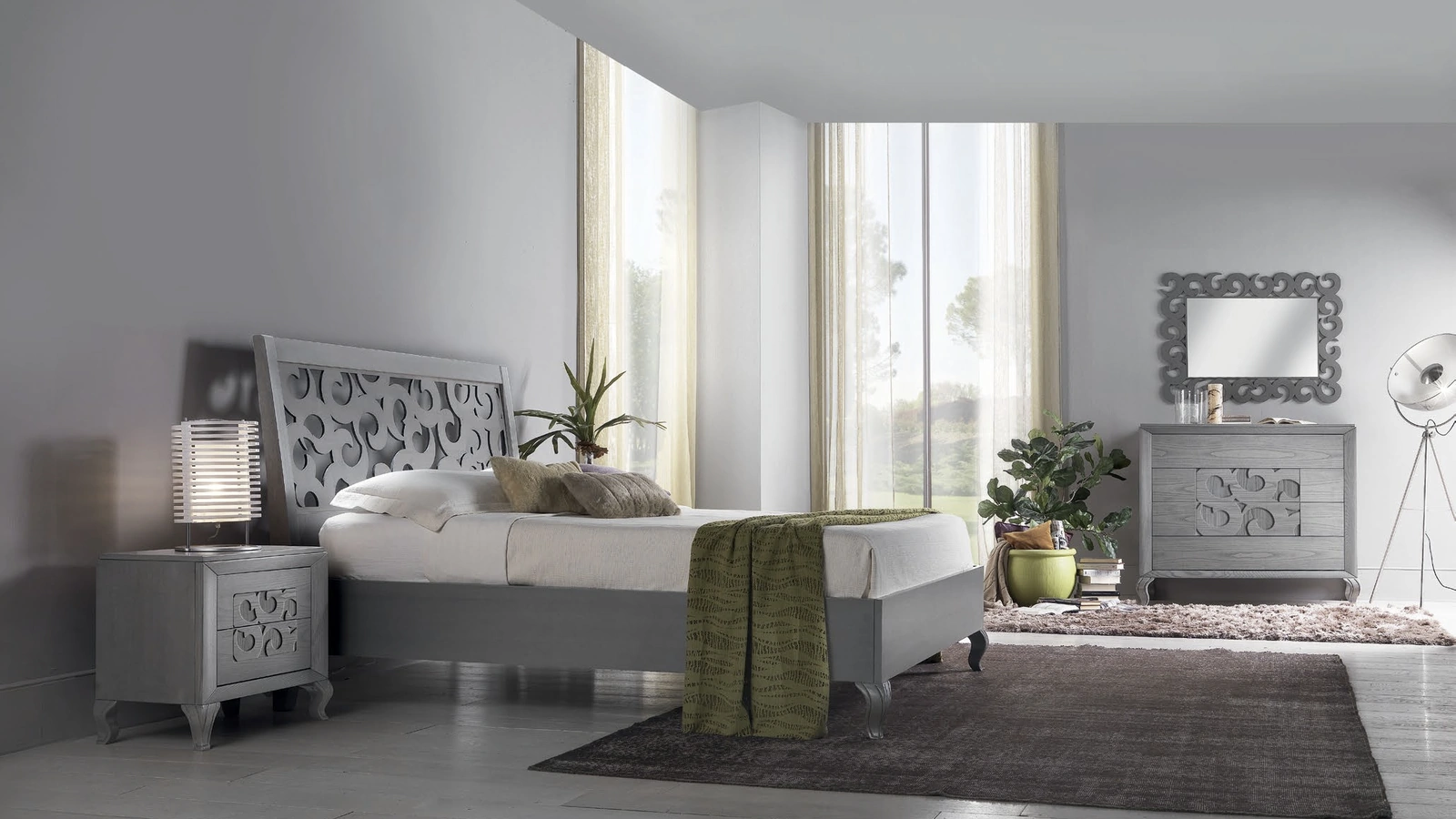 Letto in legno con testiera traforata Icon IM4481 di Imba Srl