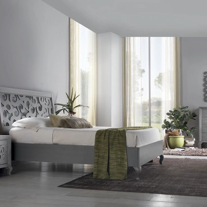 Letto in legno con testiera traforata Icon IM4481 di Imba Srl