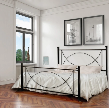 Letto moderno in ferro battuto Laguna con testiera e pediera di Florentiabed