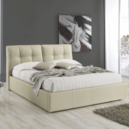 Letto in ecopelle con contenitore Melia di Imba Srl
