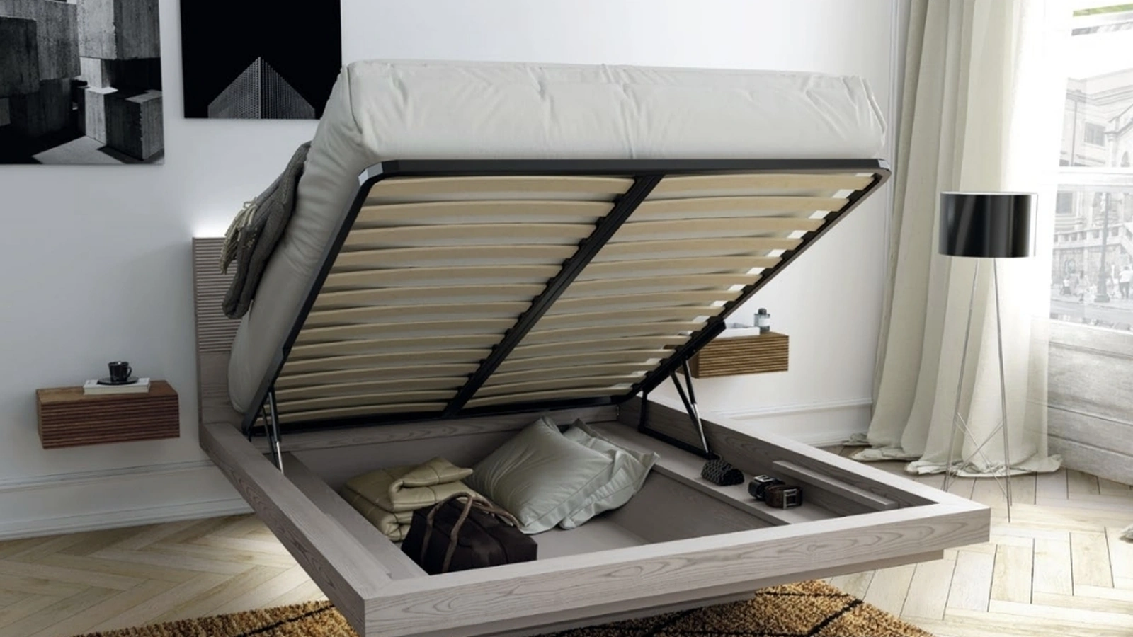 Letto Nova Fly Grigio Cenere di Imba Srl