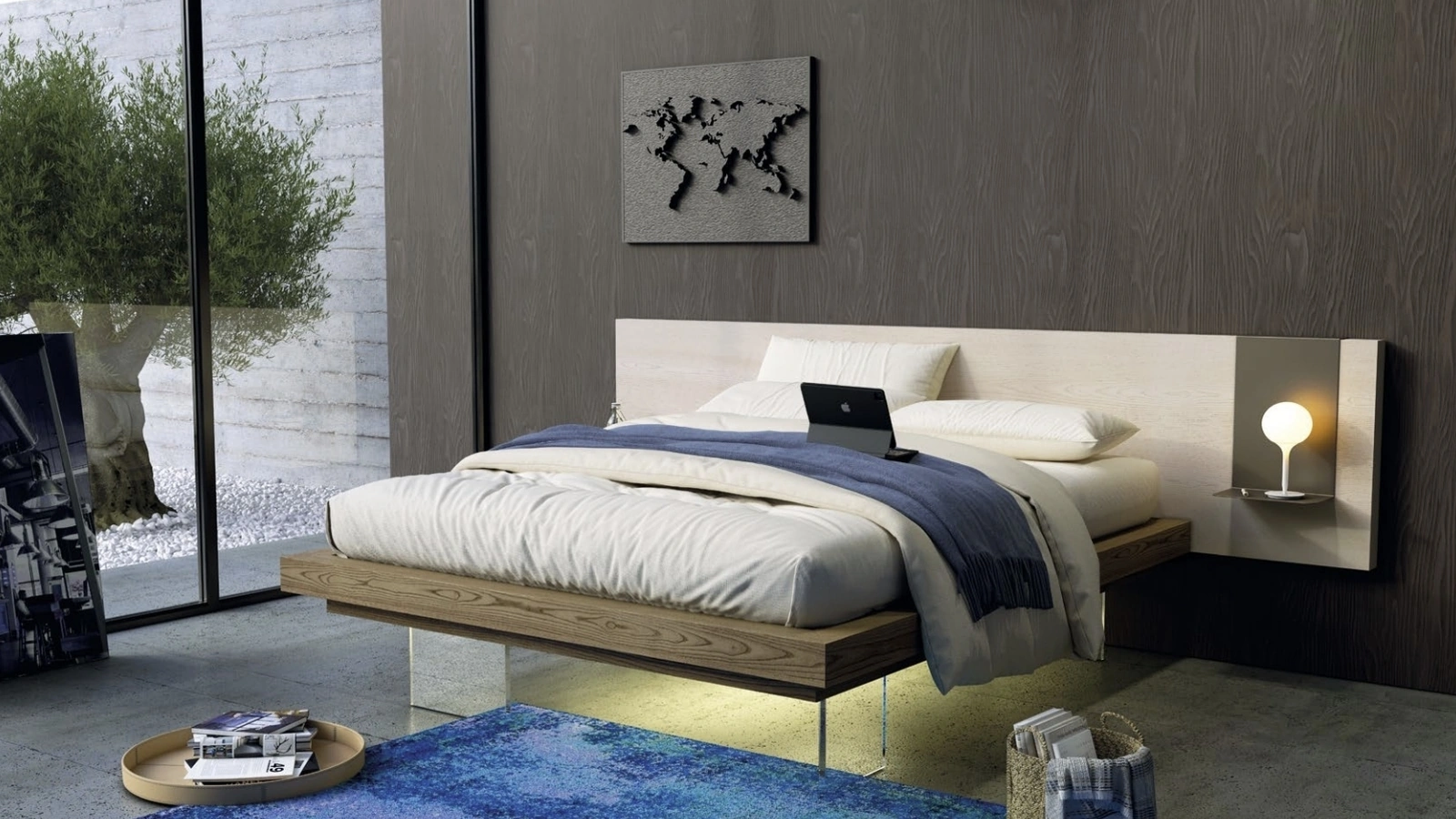 Letto Nova Fly Terra e Seta in frassino di Imba Srl