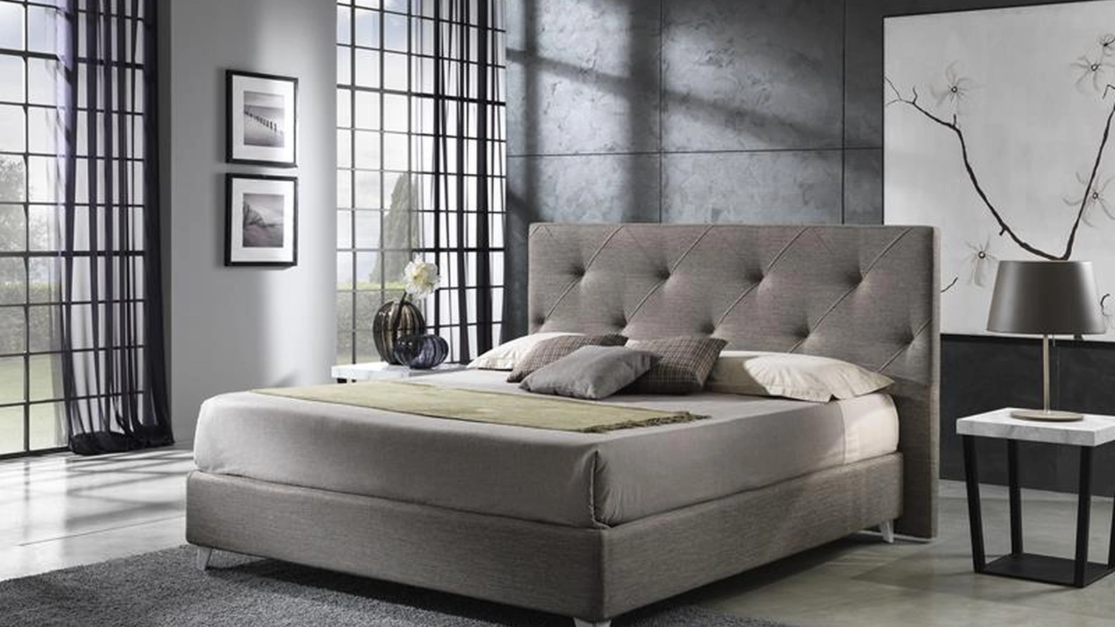 Letto in tessuto con contenitore Nuit di Hoppla