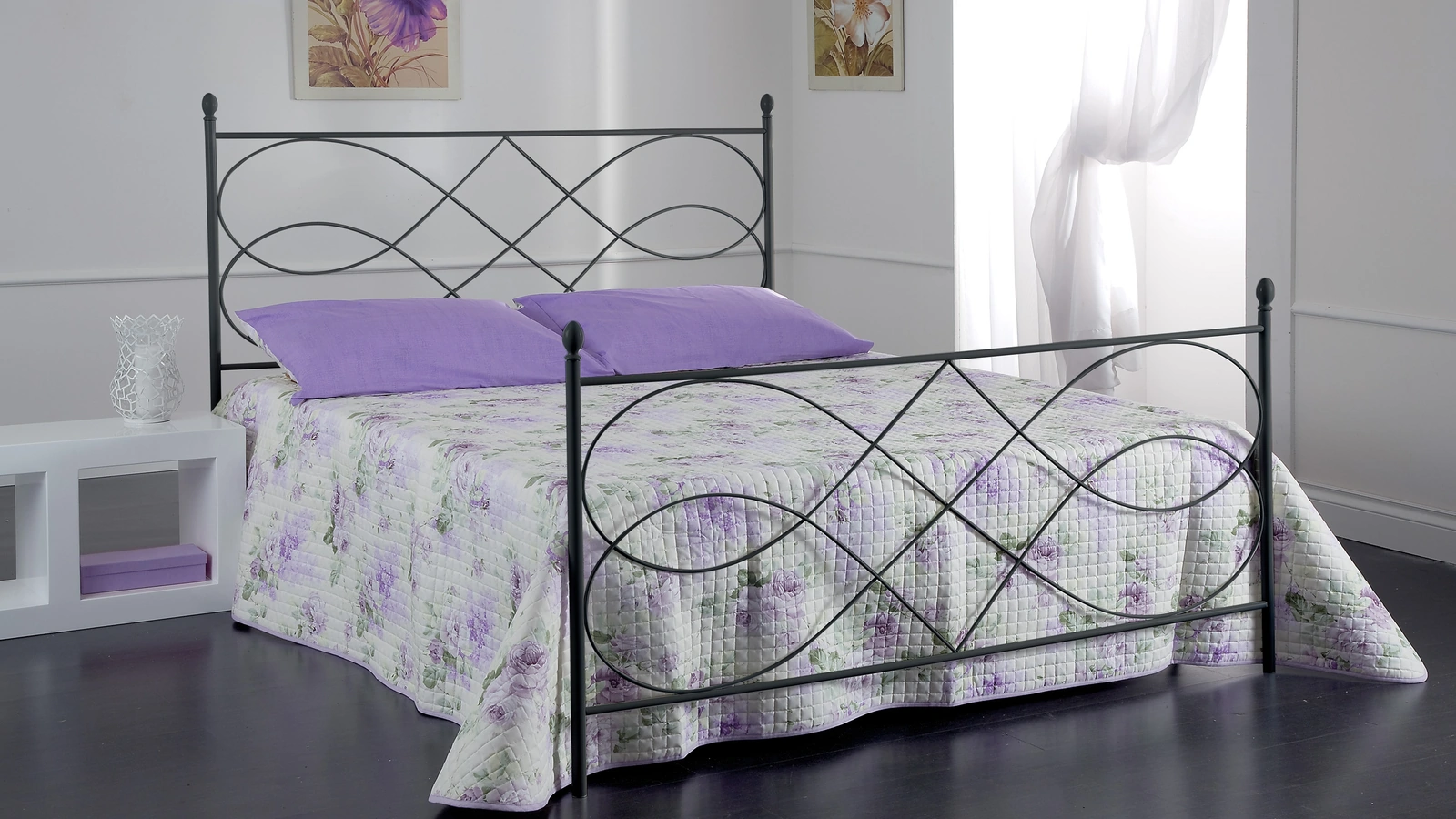 Letto Sospiro in ferro battuto con testiera e pediera di Florentiabed