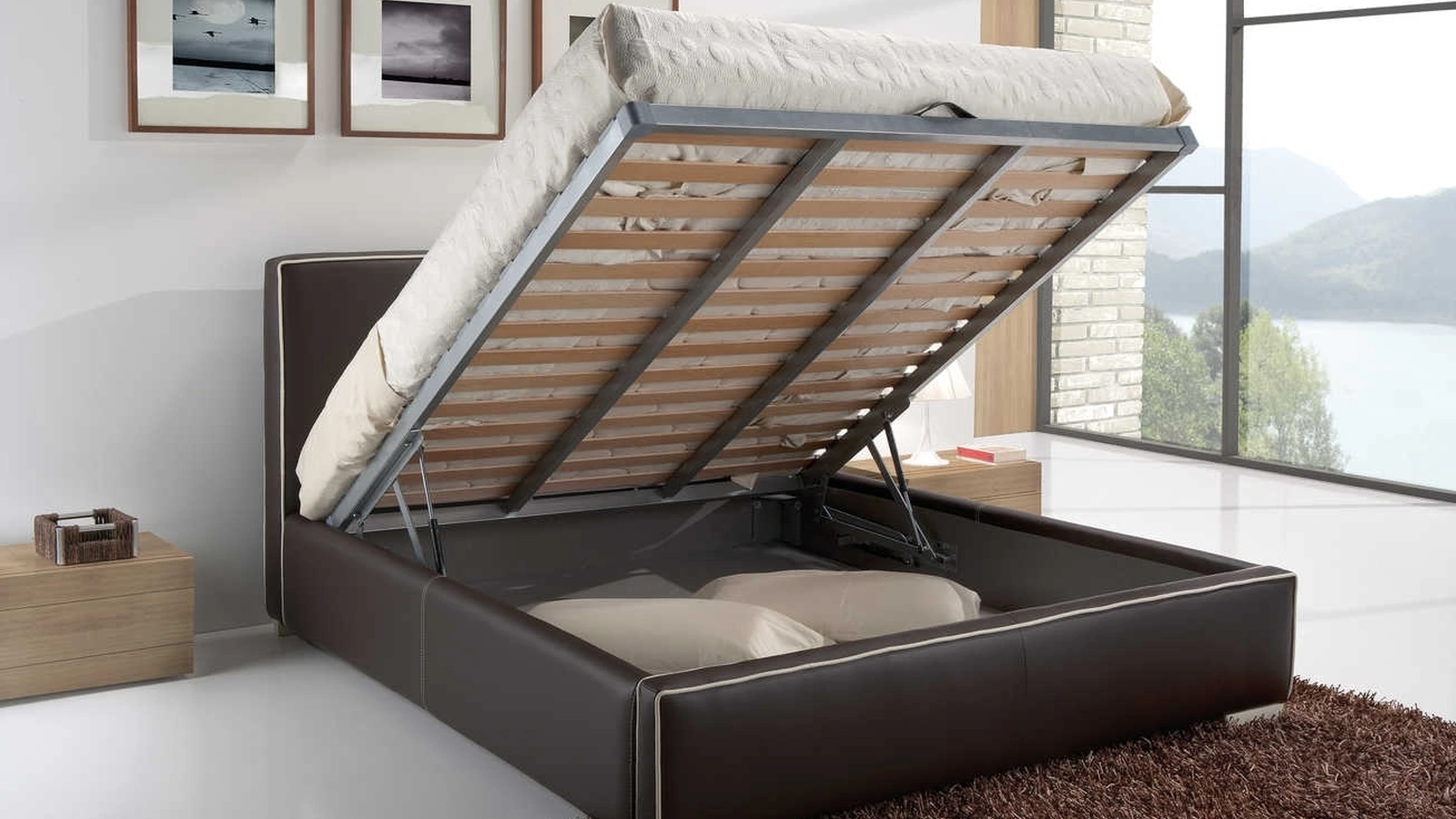 Letto con testiera e box contenitore Malia di Tancredi salotti