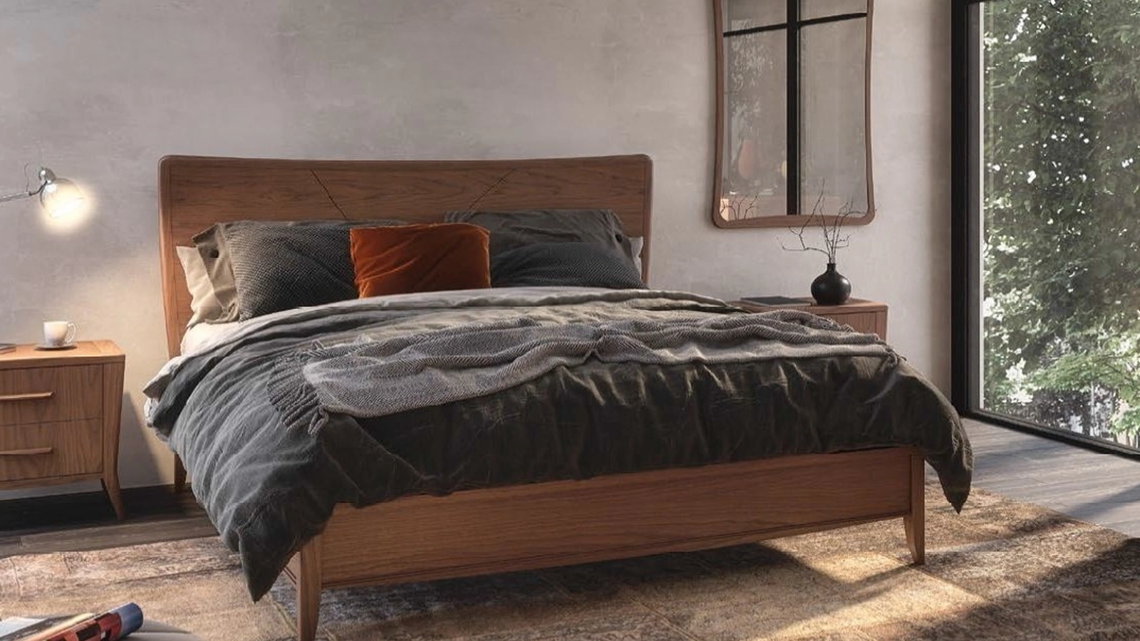 Letto in Frassino con testiera Trend Style TR2415 di Imba Srl