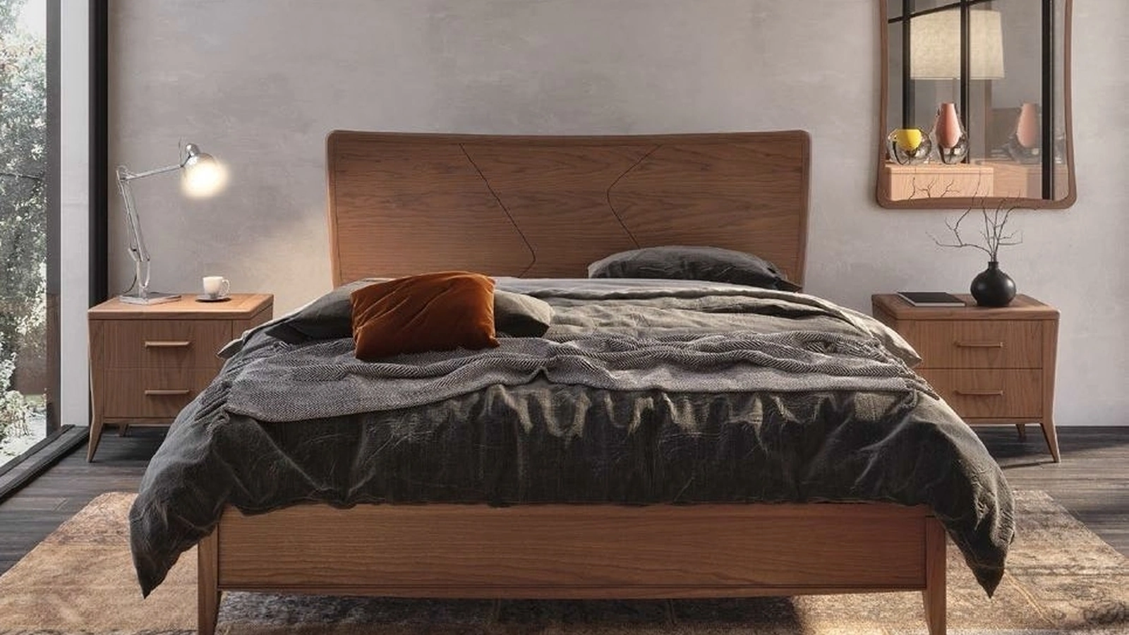 Letto in legno con testiera Trend Style TR2420 di Imba Srl