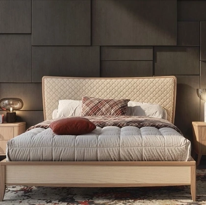Letto con testiera in tessuto trapuntato Trend Style TR2425 di Imba Srl