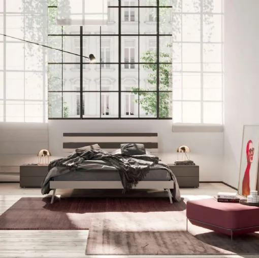 Letto con testiera moderna Segno di Orme