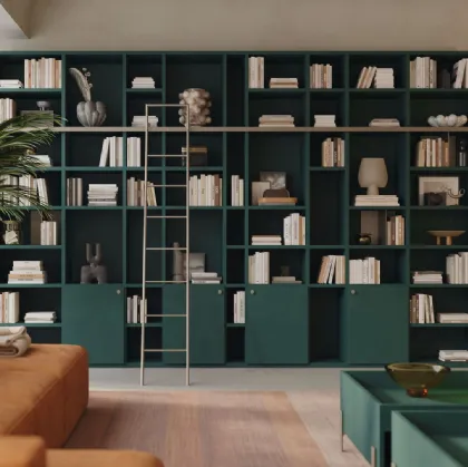 Libreria componibile LV712 con scaletta di Giessegi