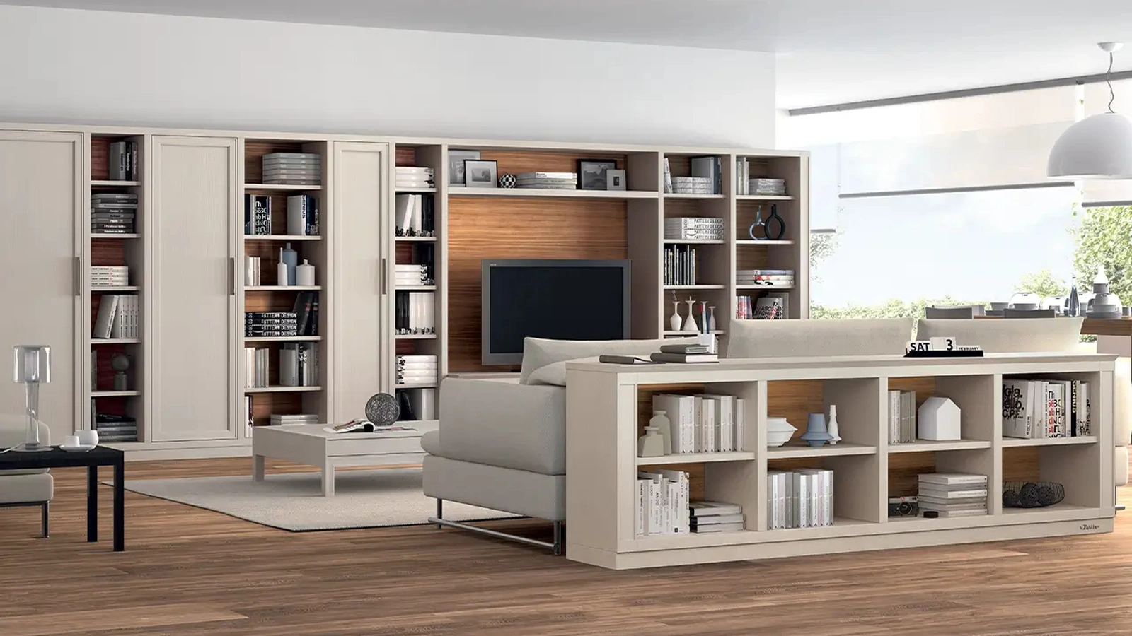 Libreria Melograno composizione 16  in legno laccato di Le Fablier