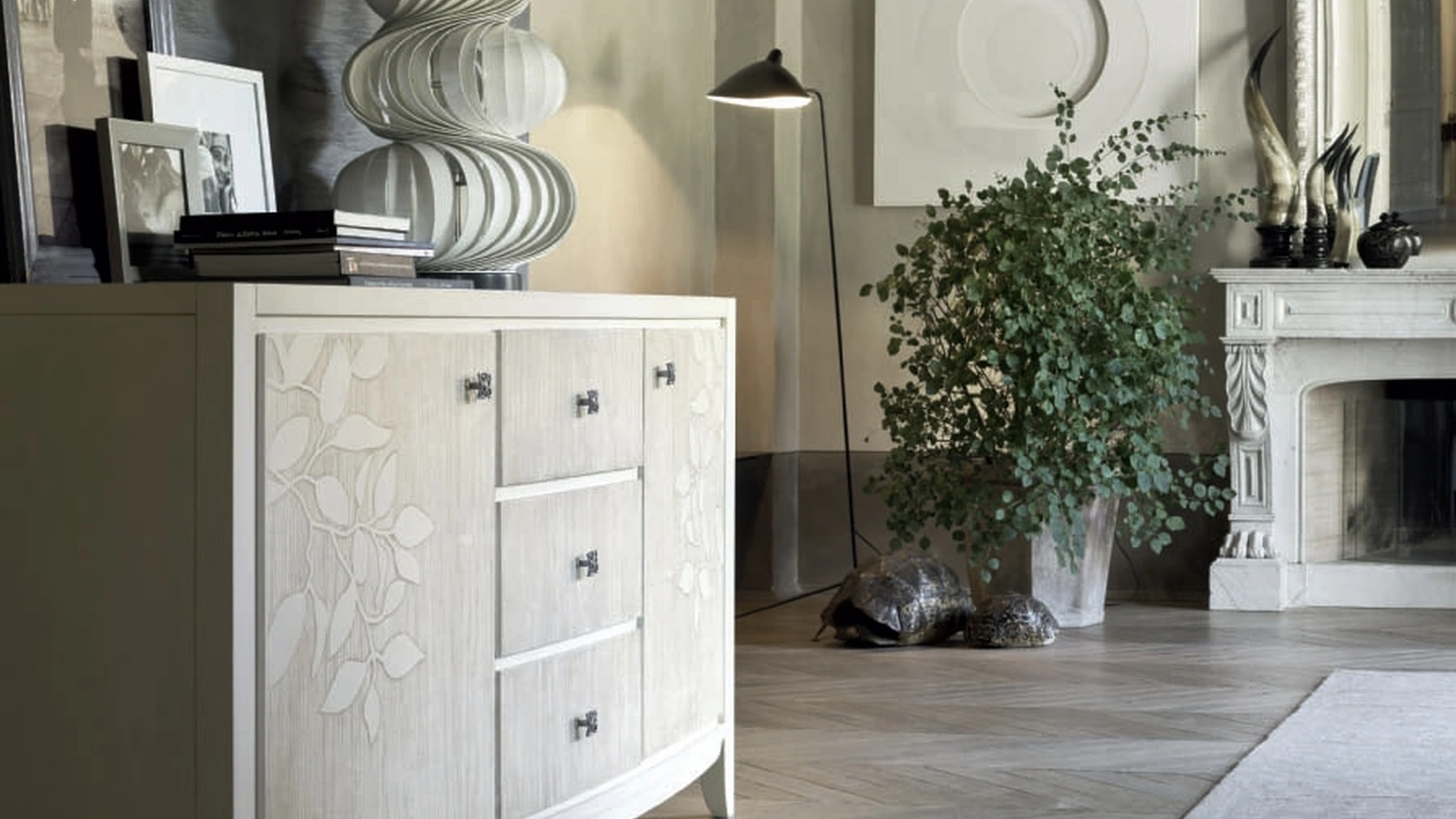 Madia Eden Project IM8246 in legno con decoro Foglia di Imba Srl