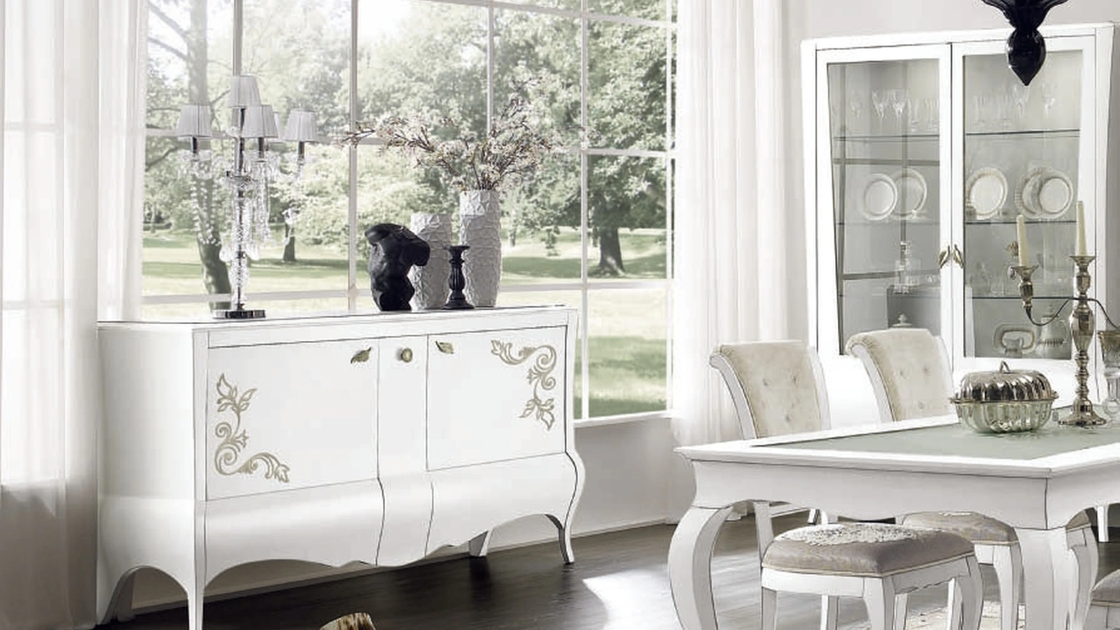 Madia Fashion Project IM8211 in legno laccato Bianco con ante decorate di Imba Srl