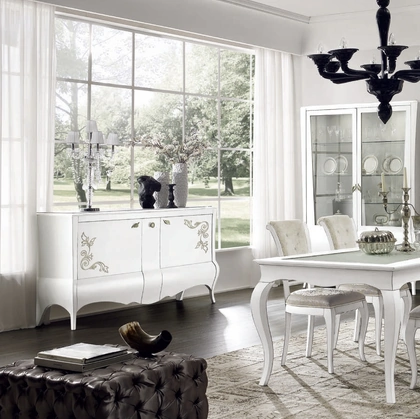 Madia Fashion Project IM8211 in legno laccato Bianco con ante decorate di Imba Srl