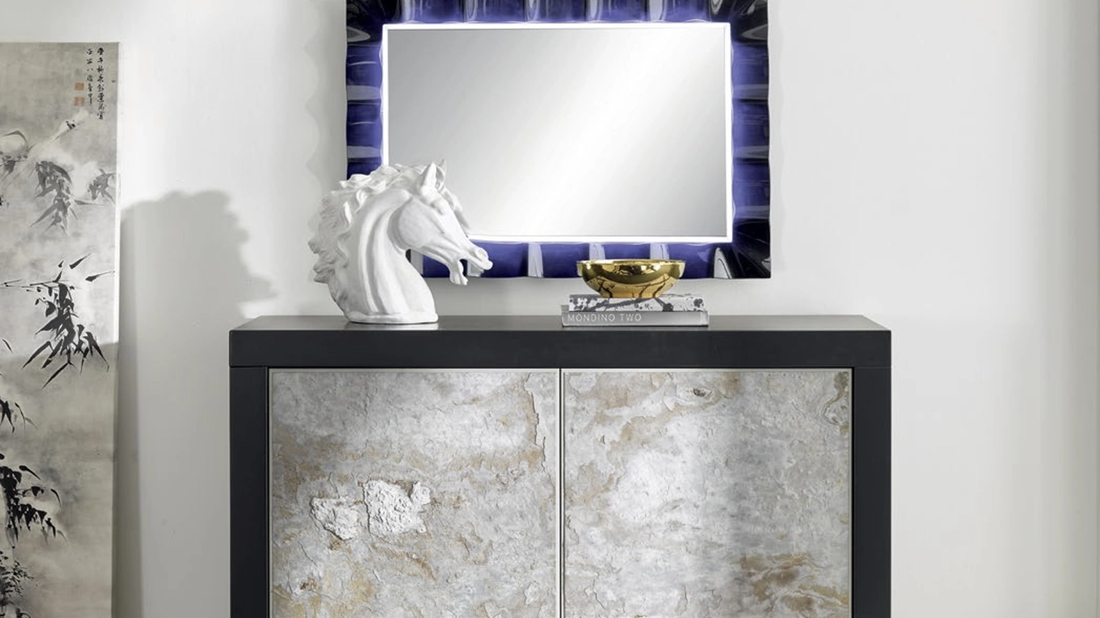 Madia Icon IM4304 finitura materica effetto Pietra e laccato opaco di Imba Srl