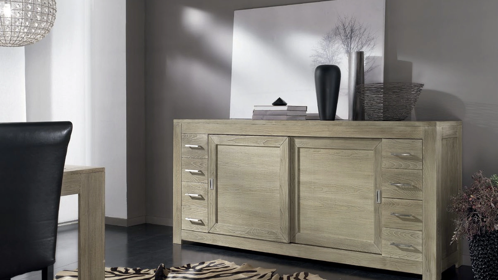 Madia Icon IM4310 in legno con ante scorrevoli e 8 cassetti di Imba Srl