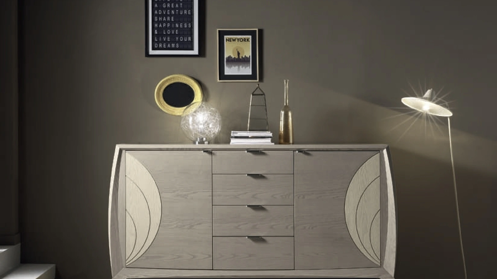 Madia Moon Project IM8324 in legno con incisioni di Imba Srl