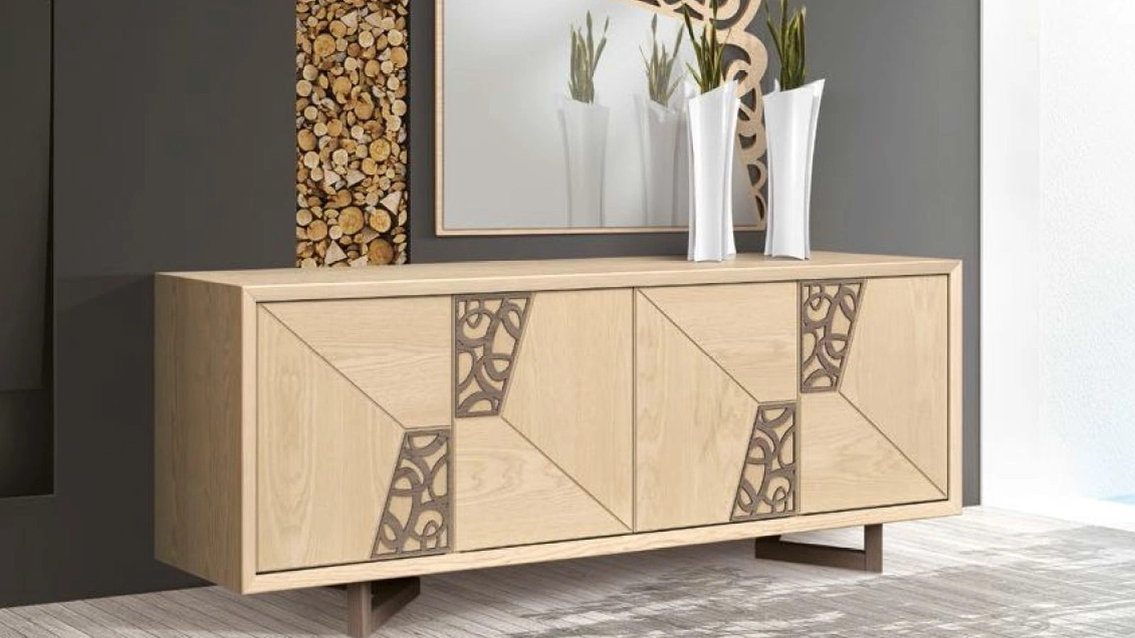 Madia Trend Style modello TR1055 in Frassino con decori di Imba Srl