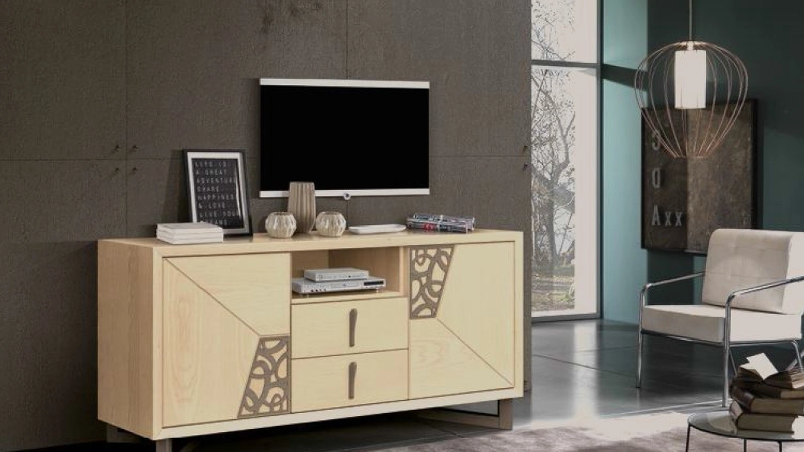 Madia Trend Style modello TR1065 in Frassino con decori di Imba Srl