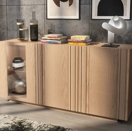 Madia Trend Style modello TR985 in Frassino con 1 porta in vetro di Imba Srl