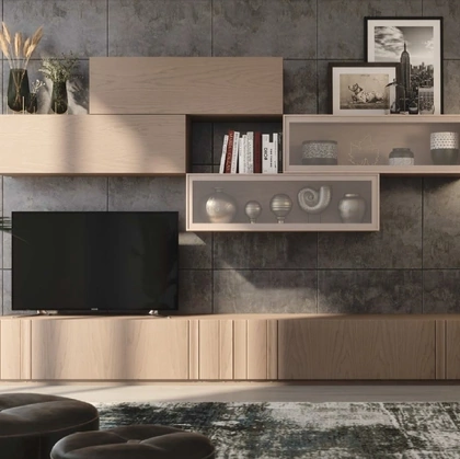 Parete Attrezzata Composizione TR1506 in Frassino di Imba Srl