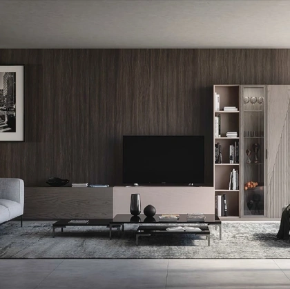 Parete Attrezzata Composizione TR1508 in Frassino di Imba Srl