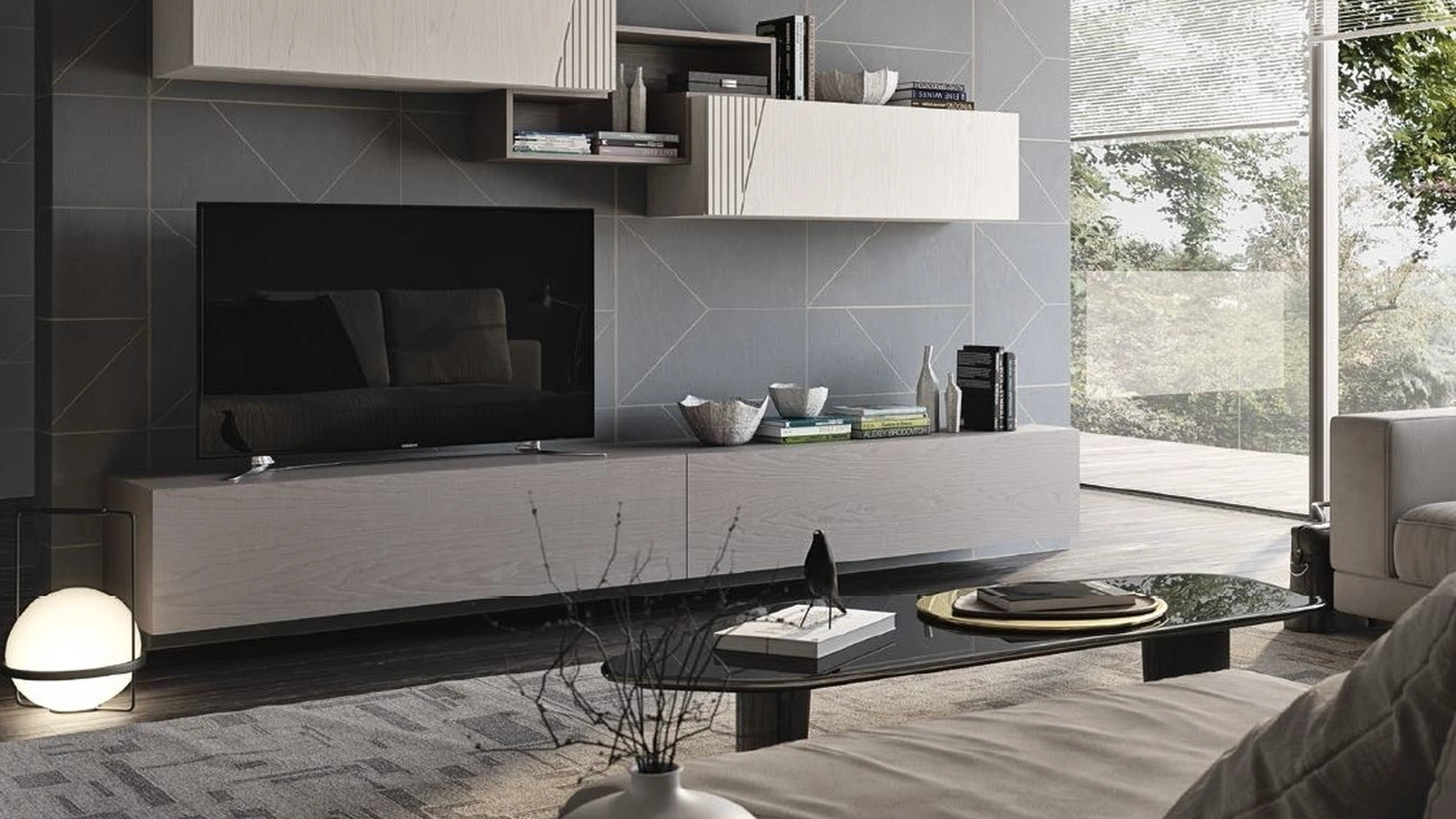 Parete Attrezzata Composizione TR1510 in Frassino di Imba Srl