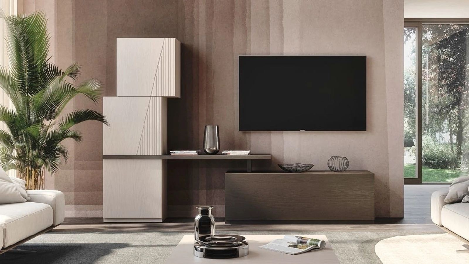 Parete Attrezzata Composizione TR1512 in Frassino di Imba Srl