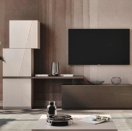 Parete Attrezzata Composizione TR1512 in Frassino di Imba Srl