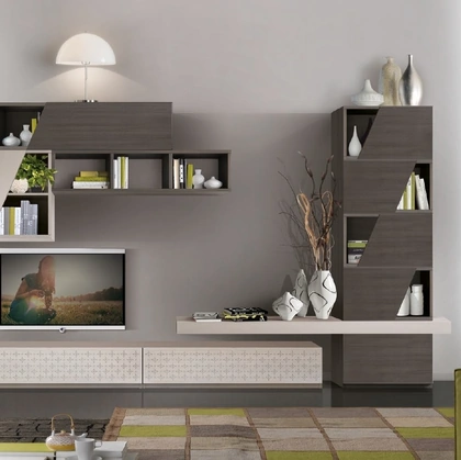 Parete Attrezzata Composizione TR1837 in Noce Tanganika di Imba Srl