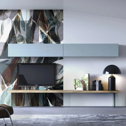 Parete attrezzata Zero 16 04 in legno di Rovere laccato di Devina Nais