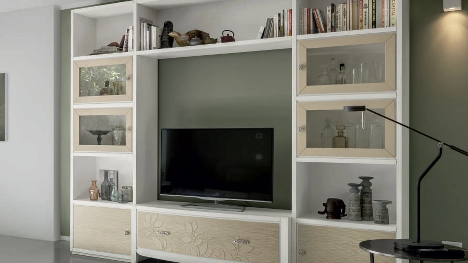 Parete Attrezzata Eden Project IM8252 in legno con decoro di Imba Srl