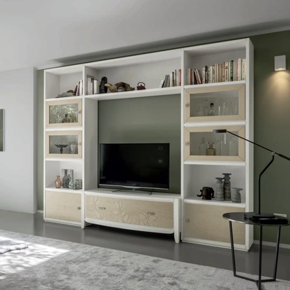 Parete Attrezzata Eden Project IM8252 in legno con decoro di Imba Srl