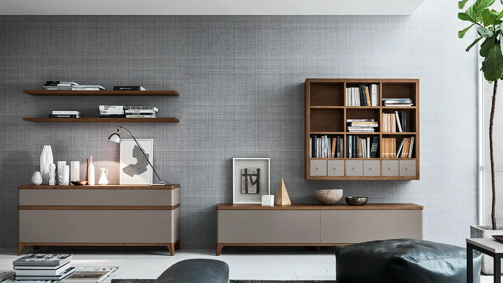 Parete Attrezzata Fiori di Loto composizione 05 di Le Fablier