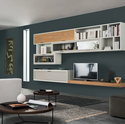 Parete Attrezzata sospesa Melograno composizione 96 di Le Fablier