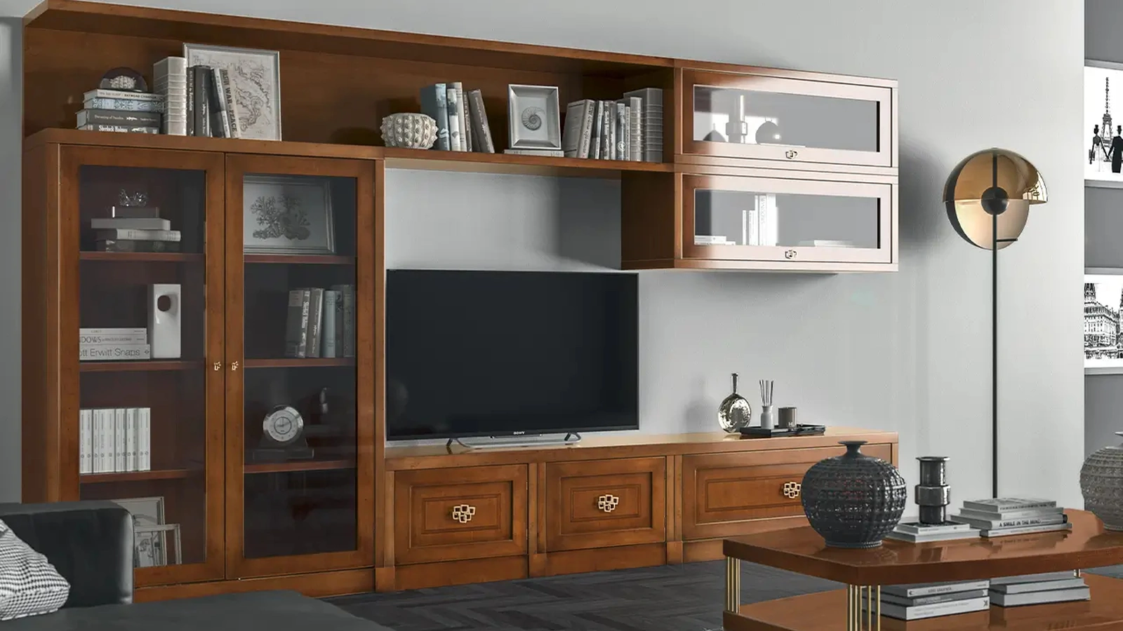 Parete attrezzata in legno Le Mimose composizione 02 di Le Fablier