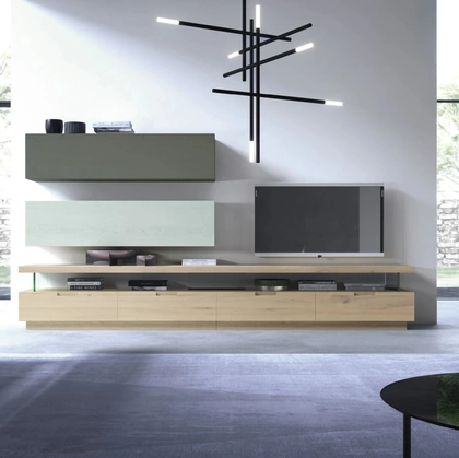 Parete Attrezzata Zero 16 05 in Rovere massello di Devina Nais