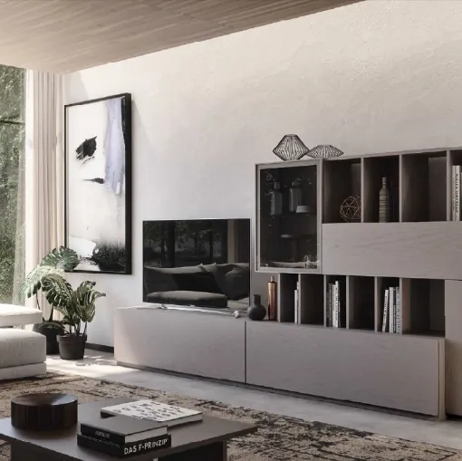 Parete Attrezzata Composizione TR1501 in Frassino di Imba Srl